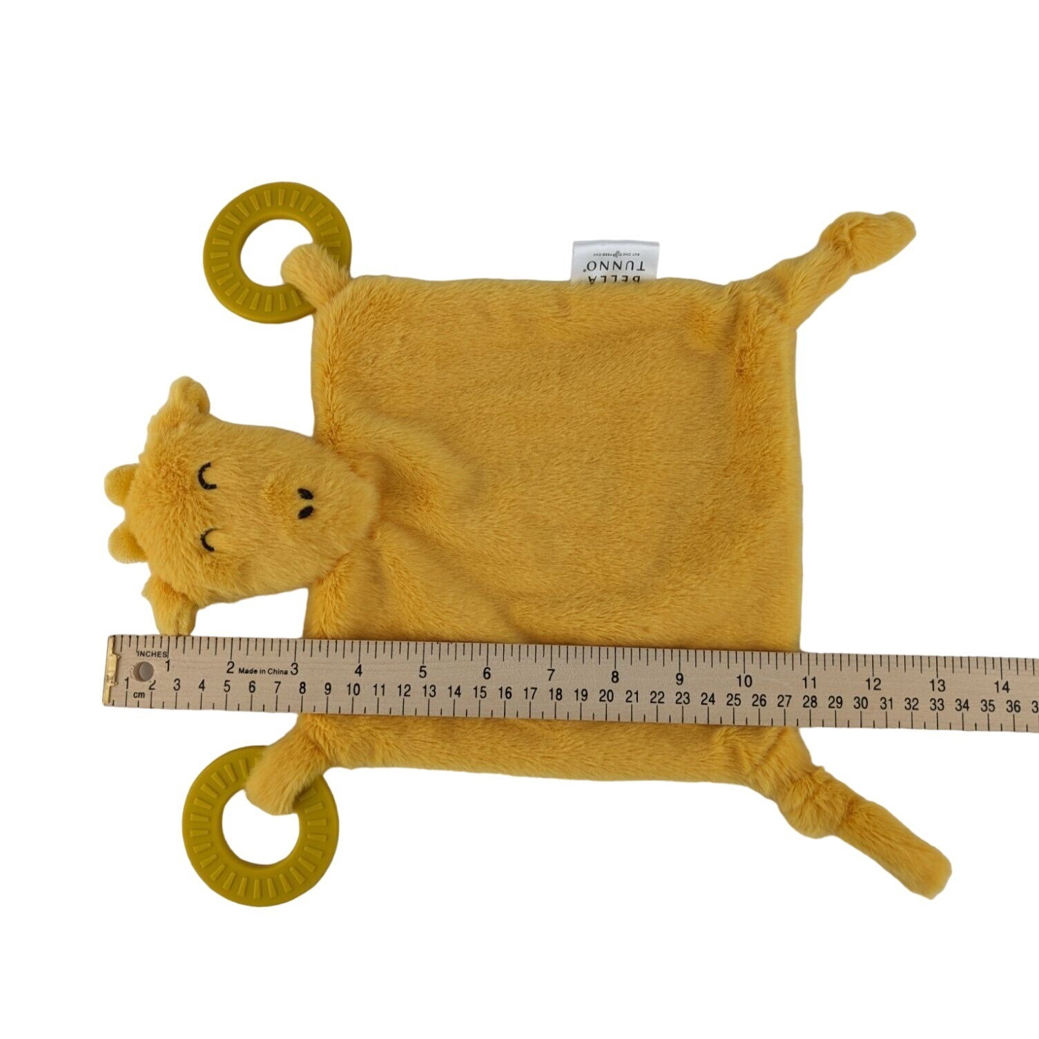 Bella Tunno Orange Giraffe Lovey Baby Security Blanket Teething Rings Rattle