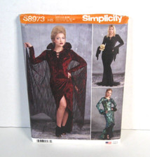 Simplicity 8973 Vampire, Witch, Goth or Elvia Costume Pattern Misses' 6-14 Uncut