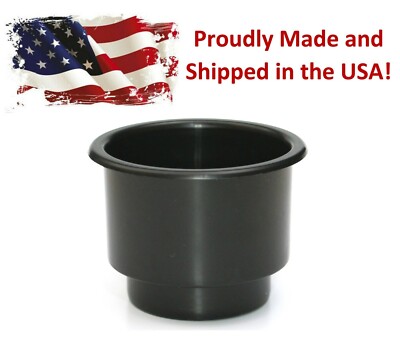 Black Recessed Drop in Plastic Cup Drink Holder Can Car Sofa Poker Table Boat RV