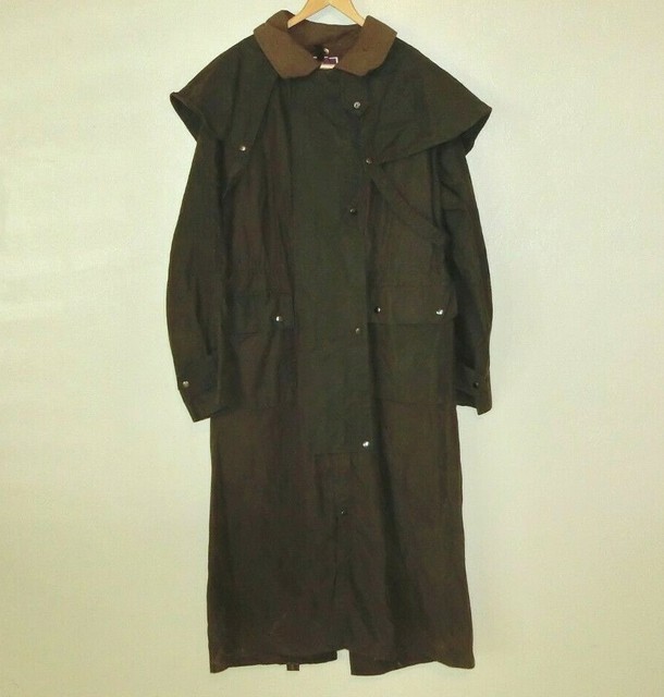 Down Under Australian Outfitters Oilskin Trench Coat Men's Size XL