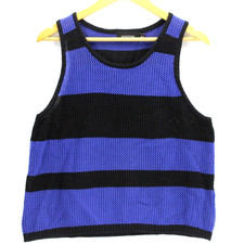 Minkpink Vest Women's Casual Multicolor Striped Knit Sleeveless Size Medium M