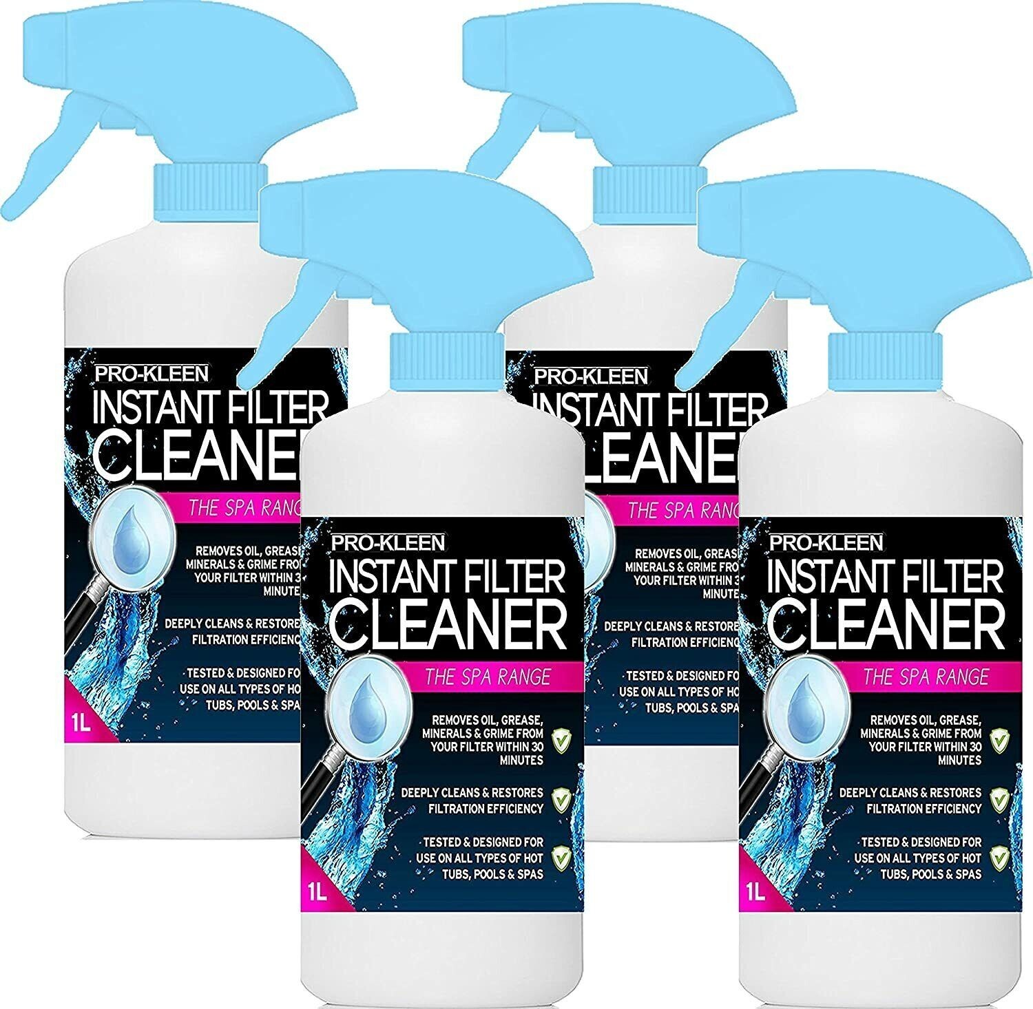 ProKleen Instant Filter Cleaner Hot Tub Spa Pool Remove Dirt Oil Grease 4L