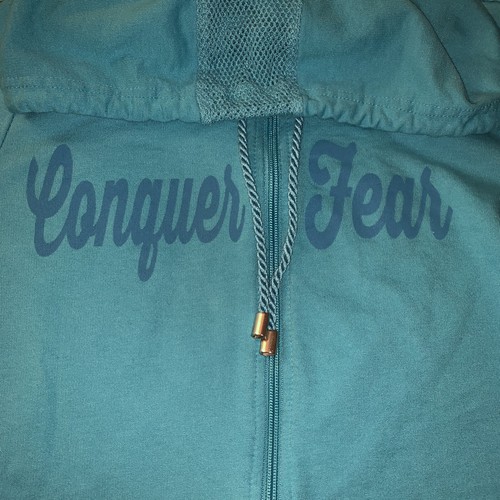 Made For Life Women’s Zip Up Hoodie Long Sleeve Teal Conquer Fear Size Small - Picture 4 of 4