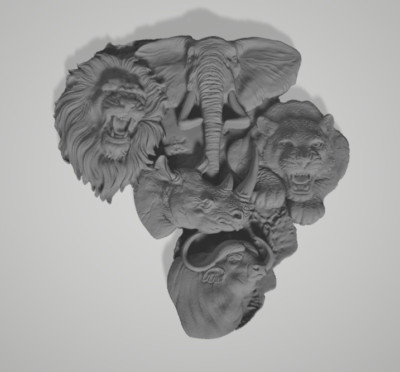 3d Model Stl File for CNC Router Laser and 3D Printers African 5 Model
