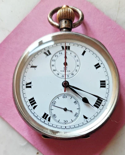 Omega pocket chronograph 0,925 silver
