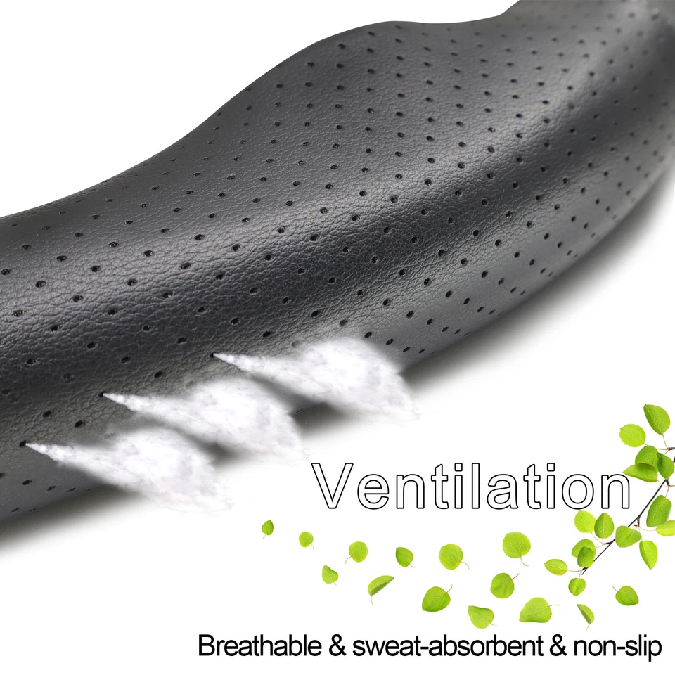 EXTREME SPORT Universal Car Steering Wheel Cover Carbon Fiber Leather Anti Slip - Image 4 of 4