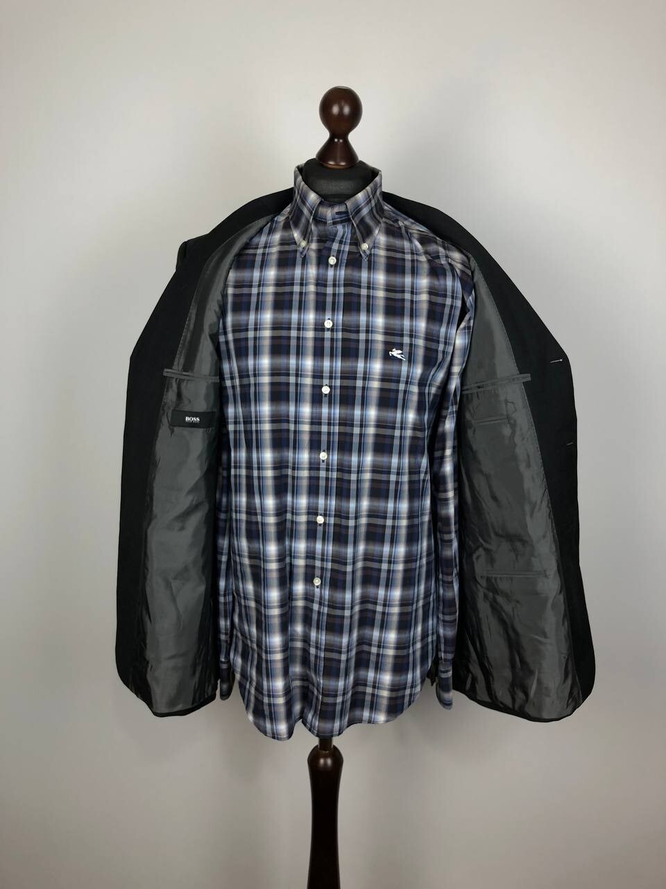 HUGO BOSS Classic Wool Blazer Jacket Gray thumbnail 6