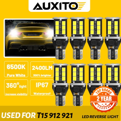 #ad AUXITO 921 912 LED Reverse Backup Light Bulb 5600LM 6000K Super Bright T15 8X $18.99