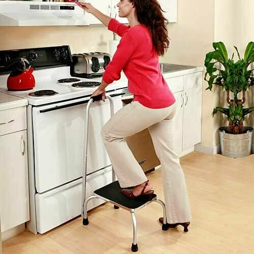 Medical Heavy Duty Step Foot Stool Steel With Handle Non Slip Rubber Platform - Image 4 of 4