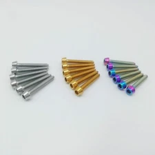 6pcs Titanium Ti M3x20mm Bolts Taper Head Conical Head Screws 3 Color