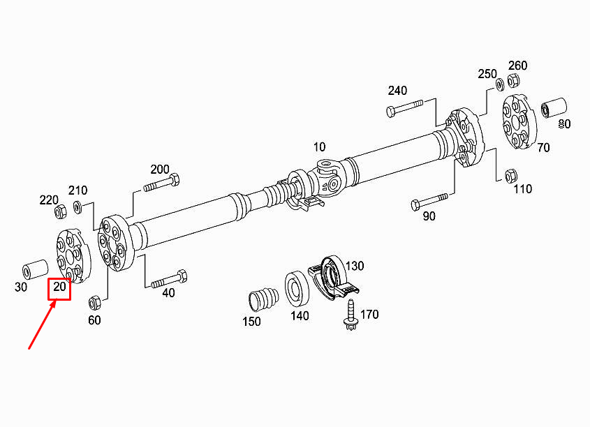 MERCEDES-BENZ CLS C257 Propeller Shaft Flex Disk A2174110400