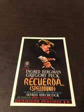 UNPOSTED  MOVIE 4 X 6 POSTCARD - INGRID BERGMAN & GREGORY PECK - RECUERDA