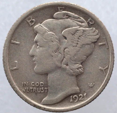 KAPPYSCOINS H578 4  RARE 1921 MERCURY DIME  CHOICE VF ALMOST EF XF