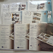 Lot Of 9 CREATIVE MEMORIES 12x12 Scrapbook Pages White Page Protectors