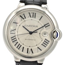 Cartier Ballon Bleu 3765 men s wristwatch SS leather birthday present gift anniv