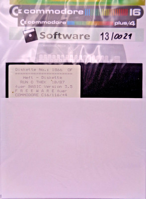 COMMODORE 16/+4 -- RUN-O-THEK 1B/87 (E.T.P./CW - DISK)