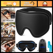 3D Blackout Sleep Mask - Soft Comfortable Eye Mask for Travel, Adjustable Ligh