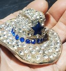 Estee Lauder VINTAGE 'Cowboy Hat' Silver Solid Perfume Compact — photo 3