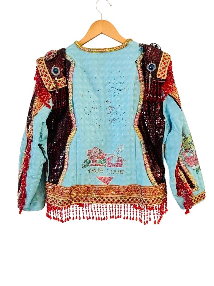 Chaqueta tatuaje boho vintage True Love para mujer adornada con lentejuelas disfraz Foto 2 de 4