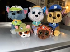 Ty Paw Patrol Beanbag Plush Lot Tracker Zuma Rocky Chase Everest 2017