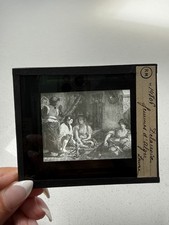 ANTIQUE DELACROIX FEMMES D ALGER LOUVRE ORIGINAL GLASS LANTERN SLIDE ART HISTORY