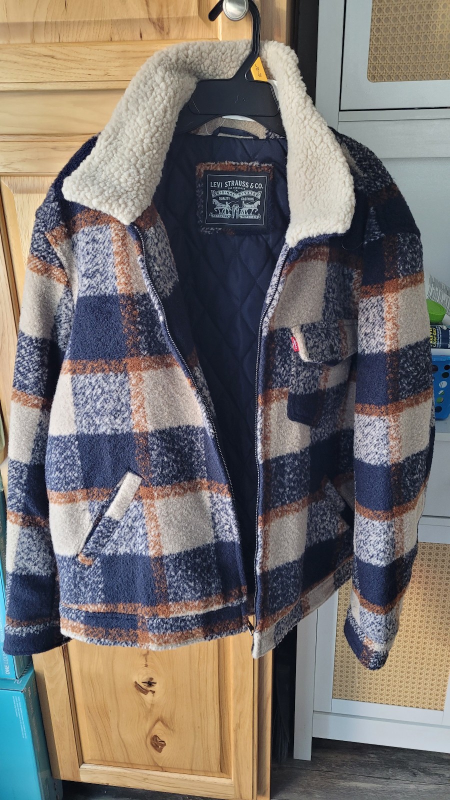 BNWT Levi Strauss Men Plaid Trucker Depot Jacket Size Wool Blend Sherpa Lined thumbnail 8