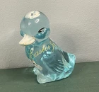 Fenton Handpainted Duckling-Aquamarine Easter