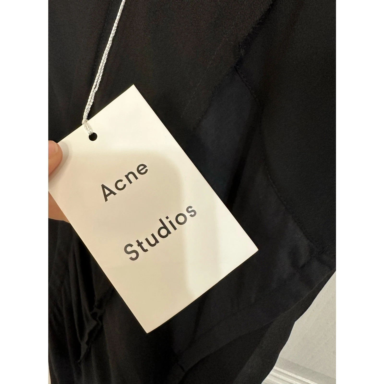 Abito nero ACNE STUDIOS bias cut patchwork Y2K taglia 36 NUOVO $630