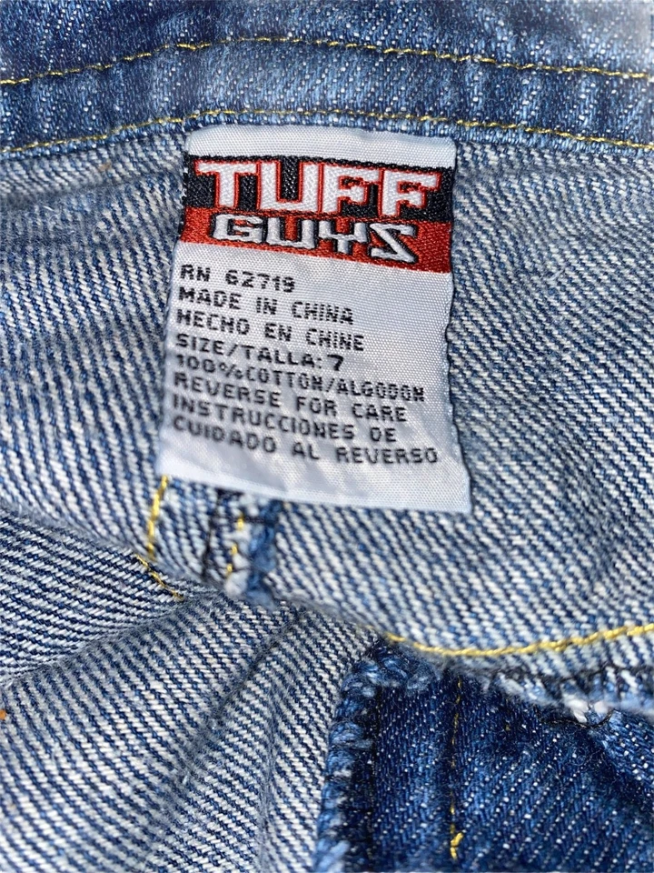 Jeans Tuff Guys azules para niños talla 7 denim desgastado ropa informal Foto 3 de 4