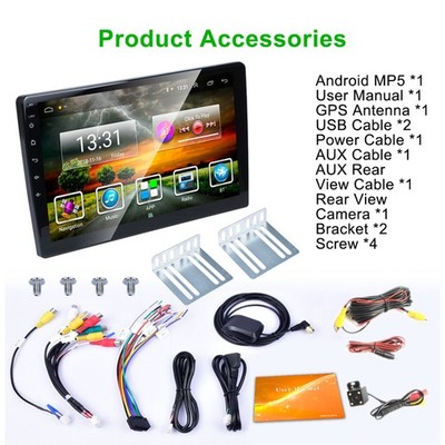 9'' 2DIN Android 8.1 Quad-core RAM 1GB ROM 16GB Car Stereo Radio AM FM GPS