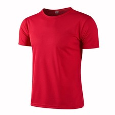 Mens Workout T Shirt Quick Dry Breathable Athletic Running Gym Fitness Top