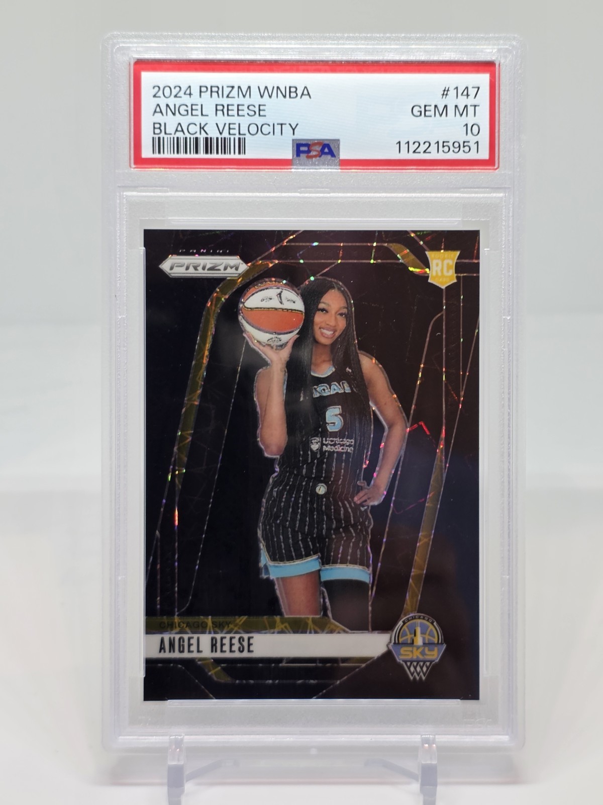 2024 Panini Prizm WNBA - Angel Reese RC Black Velocity Prizm /39 PSA 10 #147