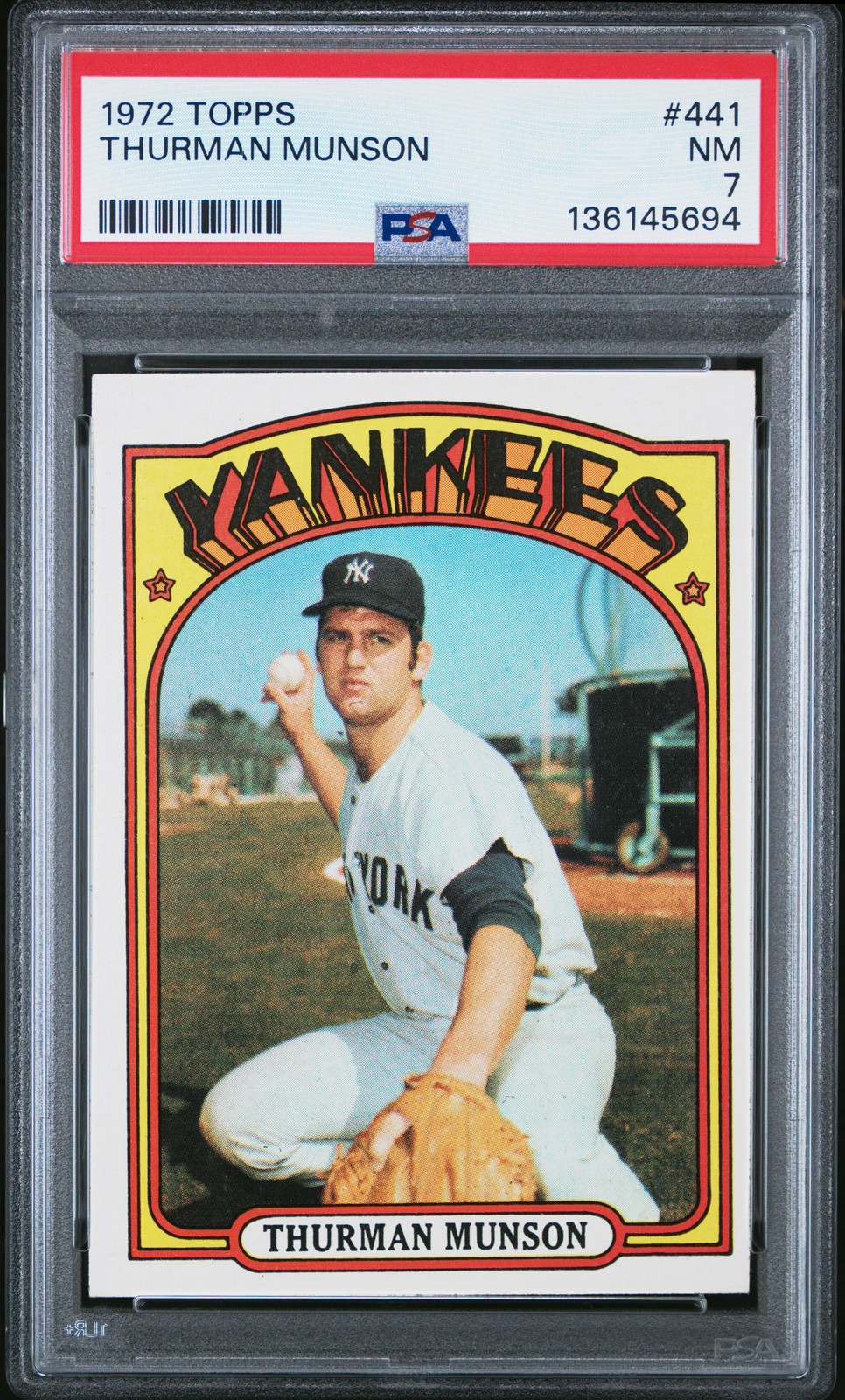 1972 TOPPS #441 THURMAN MUNSON PSA 7