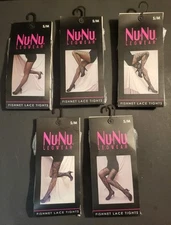Nu & Nu Legwear Fishnet Lace Tights 5 Different Patterns - Size S/M (Lot of 5)