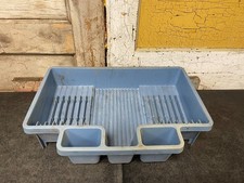 vintage Rubbermaid Space Saver plastic dish drainer in blue O4