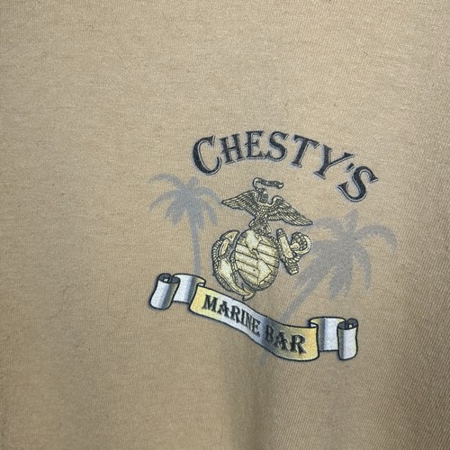 Chesty’s Marine Bar 100% Cotton Tan T-Shirt Gildan Size Men’s LARGE - Picture 4 of 8