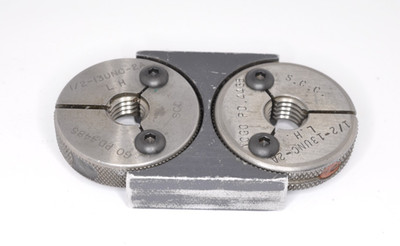 1/2-13 NC-2 ~ LEFT HAND Thread Ring Gage ~ Go NotGo ~ .500 ~ 13 TPI ~ S.C.C.