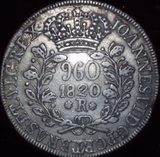 1820 R Brazil 960 Reis / Very Nice Piece of History