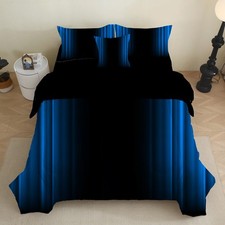 6Pcs Blue and Black Comforter Set Queen Size Bed in a Bag for Kids Boys Girls...