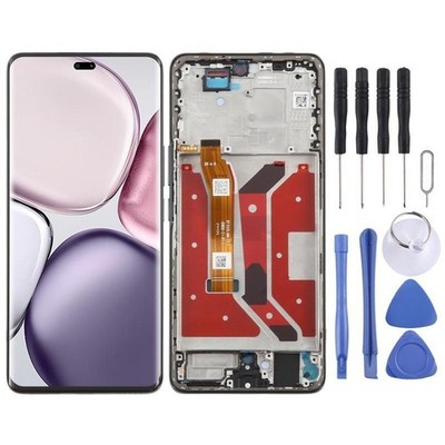Original AMOLED Display LCD Screen Touch Digitizer Frame (Black) For Honor X9c