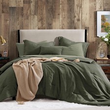 Dark Olive Green Oversize Queen Comforter Set - 7 Pieces Comforter Queen Size...