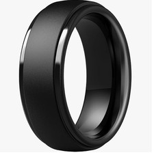 ThunderFit Silicone Rings for Men Step Edge Wedding Band 10mm Wide 2.5mm Thick
