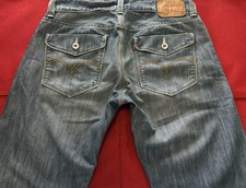 Levi  s Premium Men  s 514 Slim Straight Fit Blue Jeans 34x34 Rear Flap Pockets