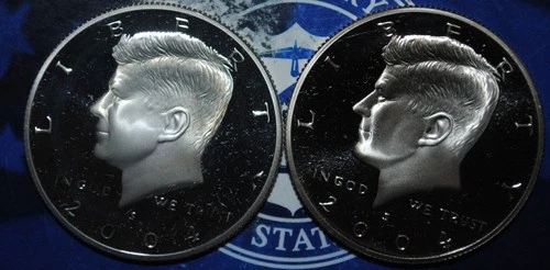 2004 S Kennedy Half Dollar Proof  Clad and  Silver LOT OF 2 {{{3c13
