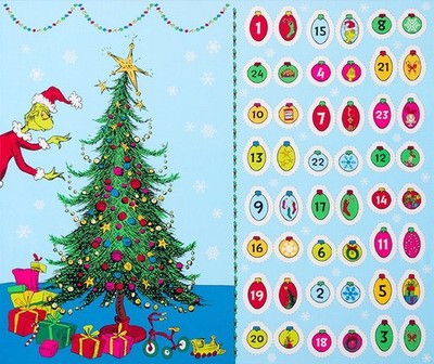 36'' X 44'' Panel How Grinch Stole Christmas Advent Calendar Cotton Fabric D407.51
