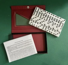 Vtg Double Six Standard Dominoes Set of 28 with Case CHH Games, New Sealed