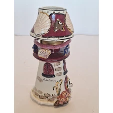 Blue Sky Lighthouse Tealight Candle Holder Heather Goldminc Ceramic- New w/o Box