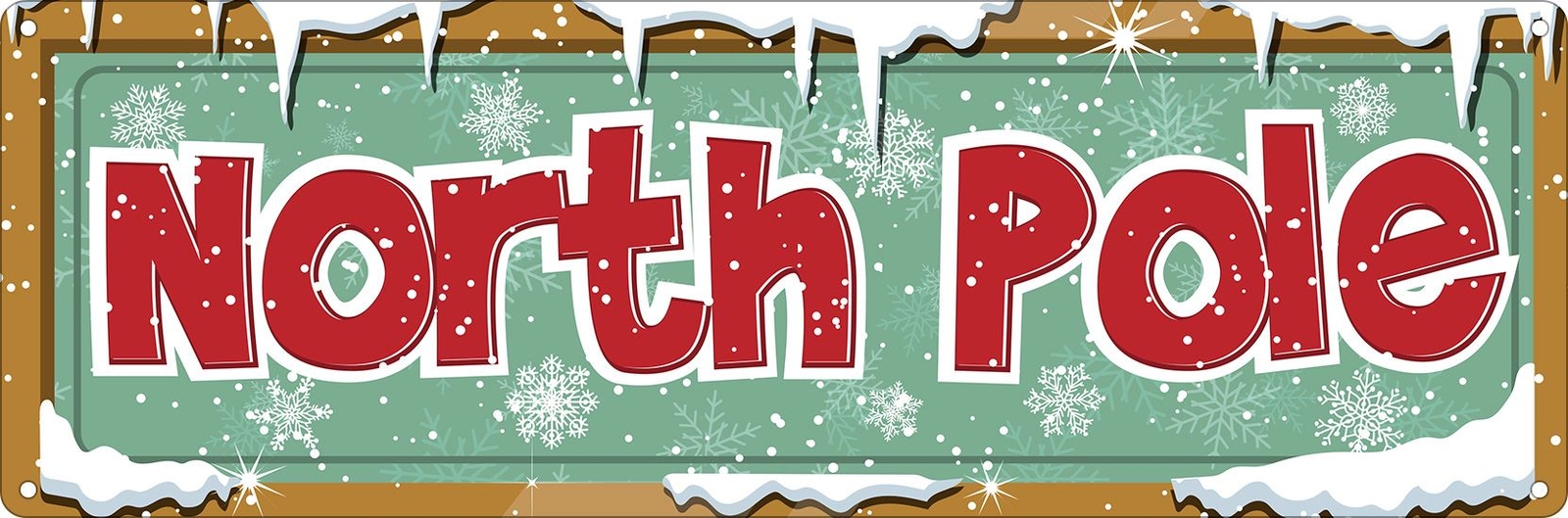 North Pole Slim Tin Sign