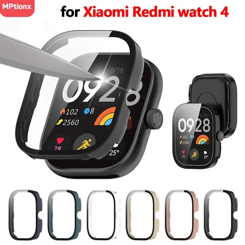 PC Case+Glass for Xiaomi Redmi Watch 4 3 Tempered Glass Anti-scratch Film Bumper