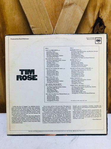 Tim Rose - Self-Titled Debut LP - Colombia Records - Early Pressing Vinyl - Picture 2 of 4